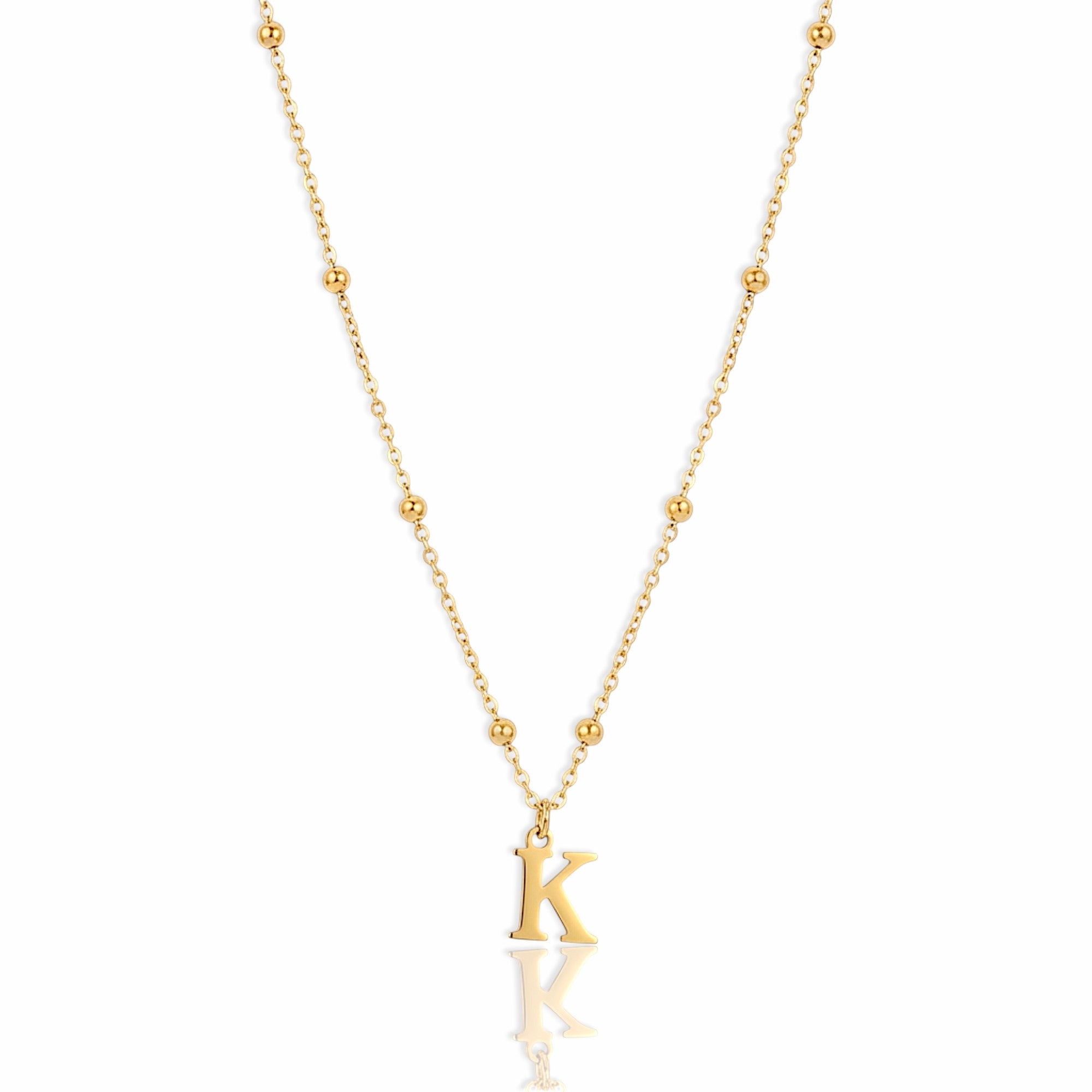 Satellite Initial Necklace Gold Dainty Letter