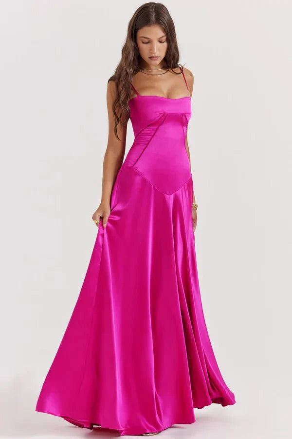 Elena | Elegant Flowy Corset Maxi Dress with A Line Silhouette