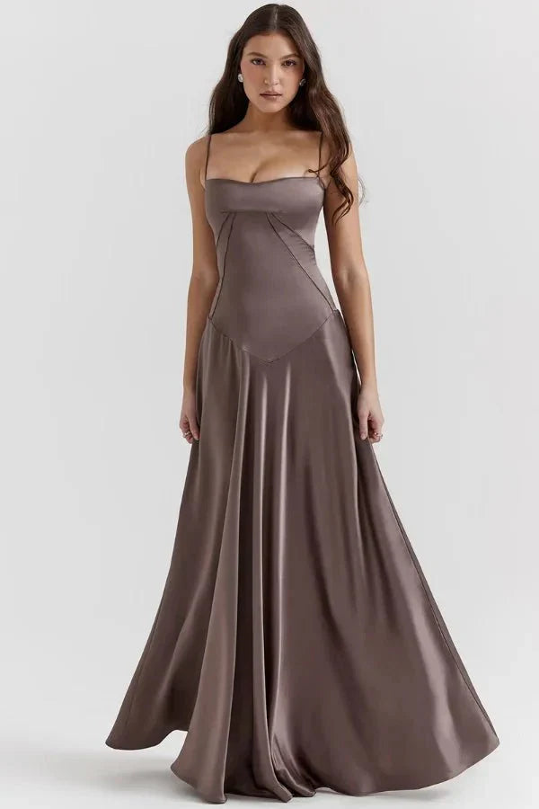 Elena | Elegant Flowy Corset Maxi Dress with A Line Silhouette