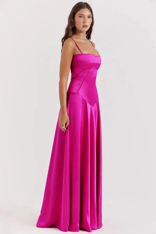 Elena | Elegant Flowy Corset Maxi Dress with A Line Silhouette