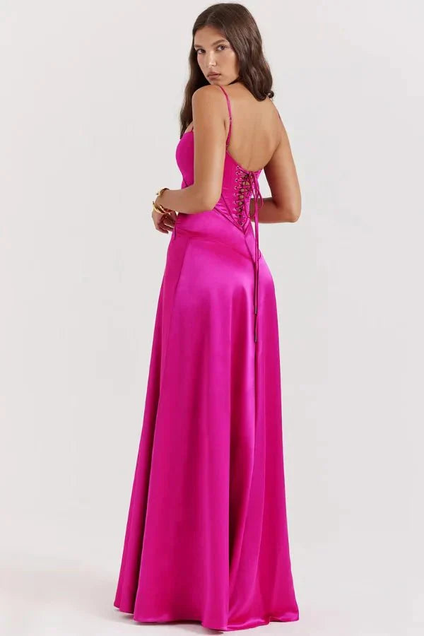 Elena | Elegant Flowy Corset Maxi Dress with A Line Silhouette