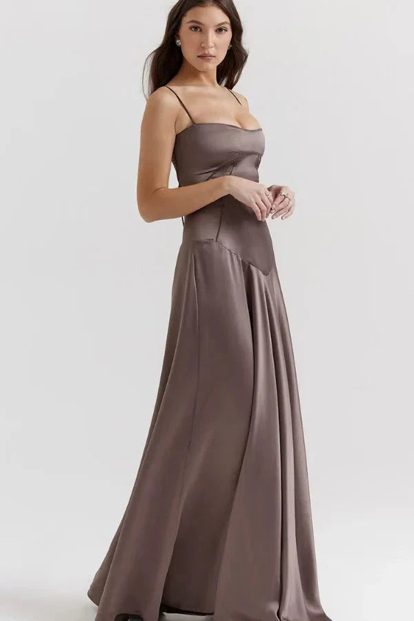 Elena | Elegant Flowy Corset Maxi Dress with A Line Silhouette