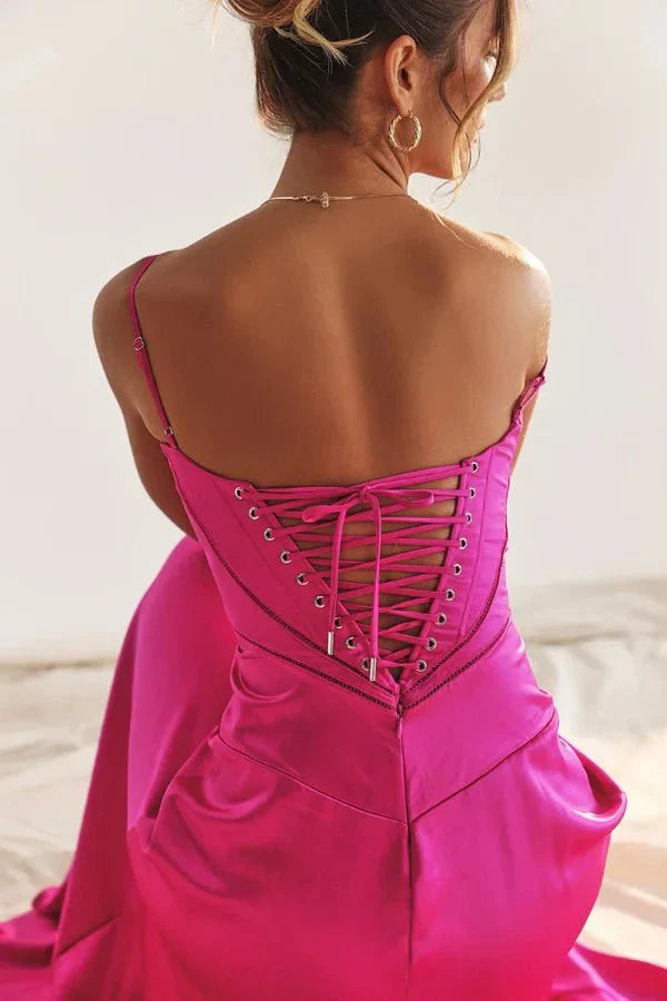 Elena | Elegant Flowy Corset Maxi Dress with A Line Silhouette