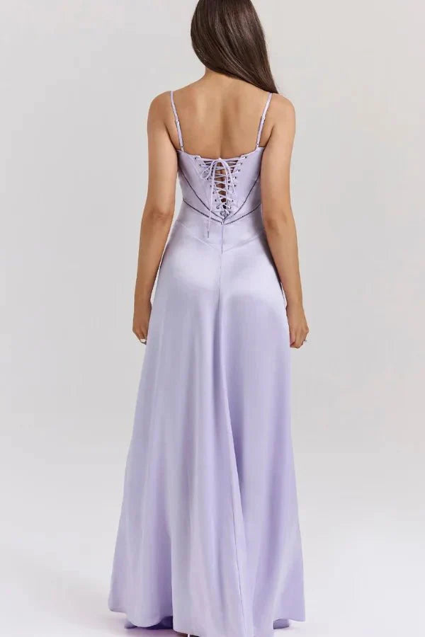 Elena | Elegant Flowy Corset Maxi Dress with A Line Silhouette