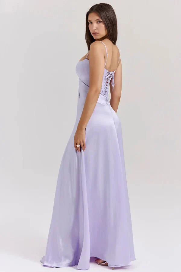 Elena | Elegant Flowy Corset Maxi Dress with A Line Silhouette