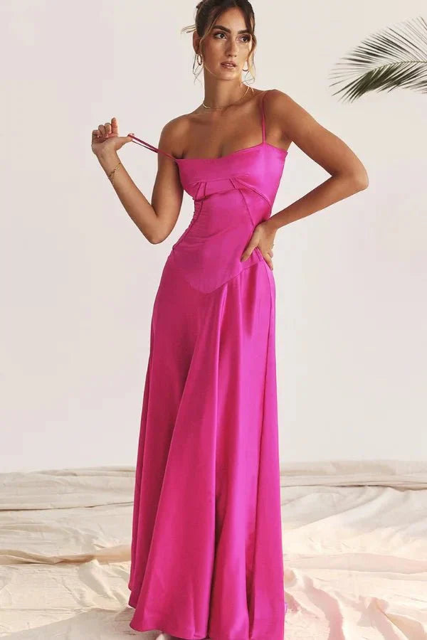 Elena | Elegant Flowy Corset Maxi Dress with A Line Silhouette