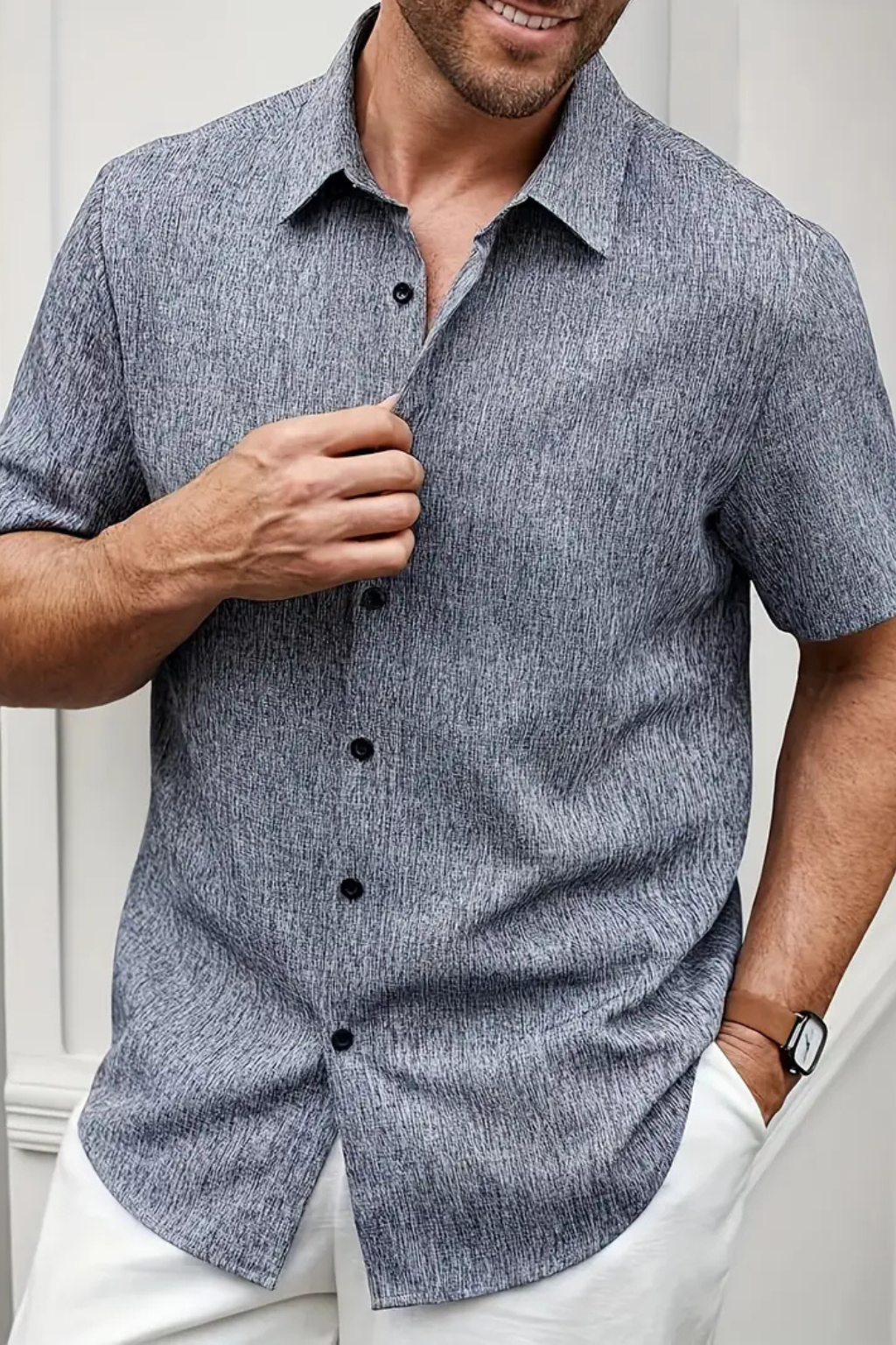 Callum | Men Short Sleeve Button Down Summer Shirt