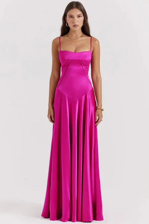 Elena | Elegant Flowy Corset Maxi Dress with A Line Silhouette