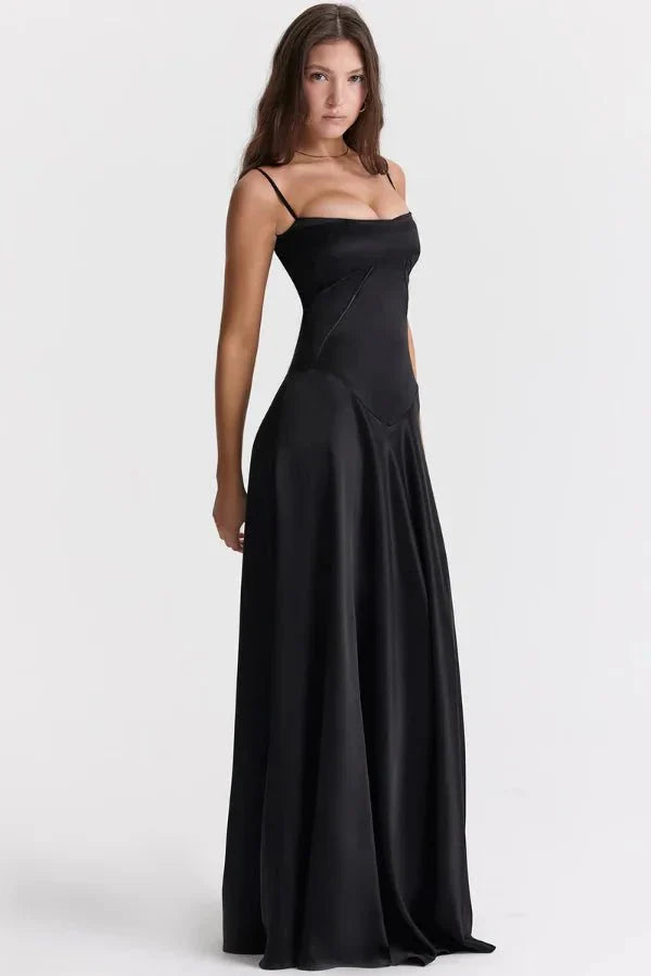 Elena | Elegant Flowy Corset Maxi Dress with A Line Silhouette