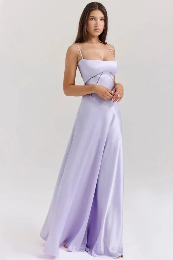 Elena | Elegant Flowy Corset Maxi Dress with A Line Silhouette
