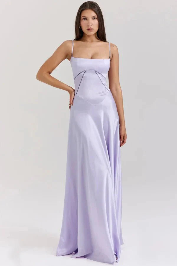 Elena | Elegant Flowy Corset Maxi Dress with A Line Silhouette