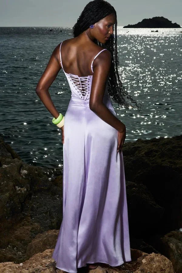 Elena | Elegant Flowy Corset Maxi Dress with A Line Silhouette